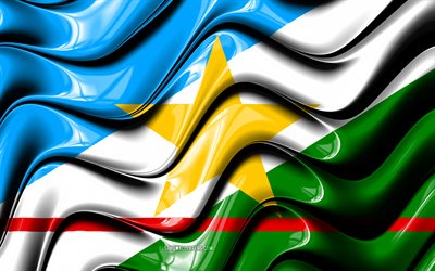 Roraima flag, 4k, States of Brazil, administrative districts, Flag of Roraima, 3D art, Roraima, brazilian states, Roraima 3D flag, Brazil, South America