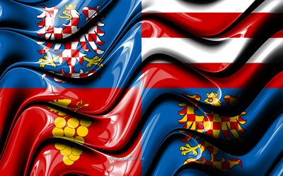 Moravia del sud bandiera, 4k, Regioni della Repubblica ceca, i distretti amministrativi, Bandiera della Moravia del Sud, 3D arte, Moravia Meridionale, repubblica ceca regioni, Moravia del Sud 3D, bandiera, Repubblica ceca, Europa