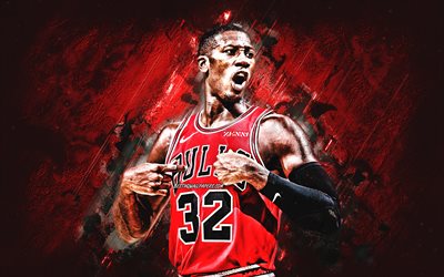 Kris Dunn, de la NBA, Chicago Bulls, la pierre rouge de fond, Joueur de Basket Am&#233;ricain, portrait, etats-unis, le basket-ball, les Chicago Bulls joueurs, Kristofer Michael Dunn
