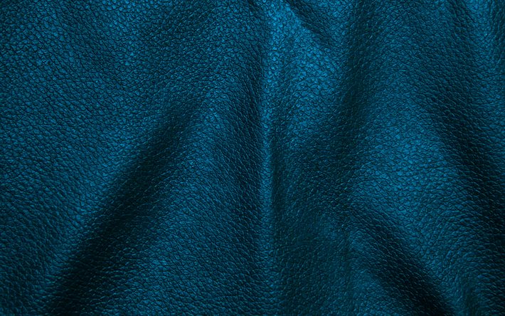 de couro azul do plano de fundo, 4k, ondulado texturas de couro, couro fundos, texturas de couro, de couro azul texturas