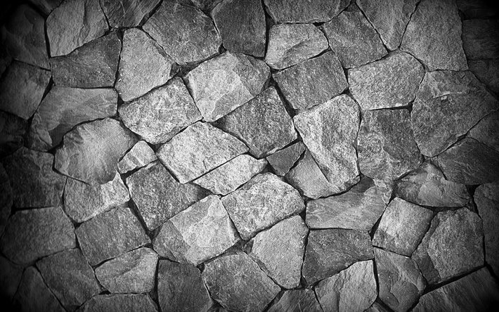 Download Wallpapers 4k Black Stones Macro Natural Rock Texture