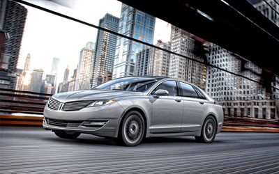 Lincoln MKZ, 2020, front view, exterior, silver sedan, new silver MKZ, american cars, Lincoln