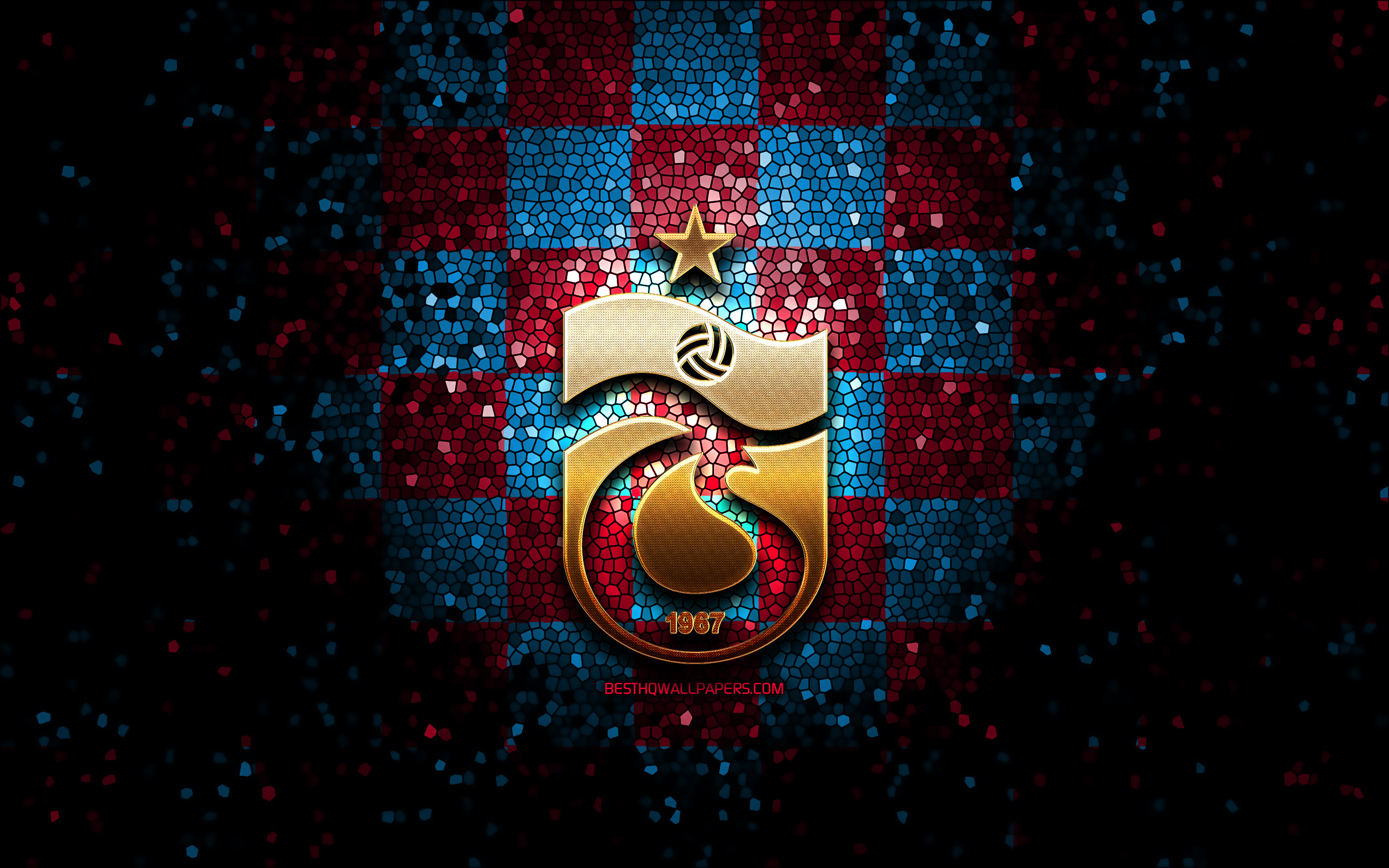 Download wallpapers Trabzonspor FC, glitter logo, Turkish Super League