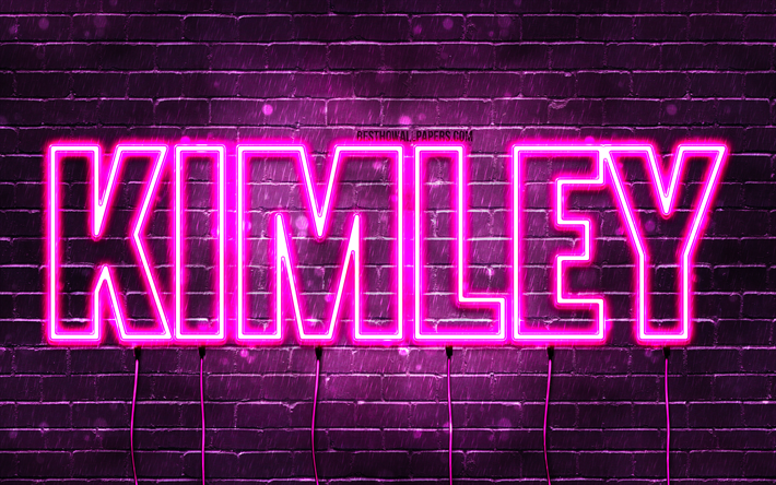 joyeux anniversaire kimley, 4k, rose n&#233;ons, nom de kimley, cr&#233;atif, joyeux anniversaire de kimley, anniversaire de kimley, noms f&#233;minins fran&#231;ais populaires, photo avec le nom de kimley, kimley
