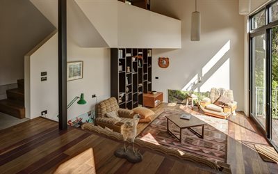 sala de estar, casa de campo, design de interiores elegante, estilo escandinavo, interior moderno, ideia de sala de estar