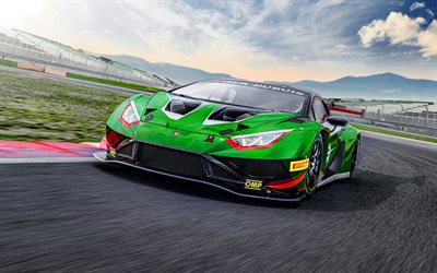 Lamborghini Huracan GT3 EVO2, 4k, raceway, 2022 cars, supercars, HDR, 2022 Lamborghini Huracan, italian cars, Lamborghini