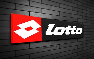 Lotto 3D logo, 4K, gray brickwall, creative, brands, Lotto logo, 3D art, Lotto