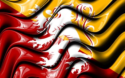 lanaken drapeau, 4k, les villes belges, le drapeau de lanaken, le jour de lanaken, l art 3d, lanaken, les villes de la belgique, lanaken drapeau 3d, lanaken drapeau ondul&#233;, la belgique, l europe