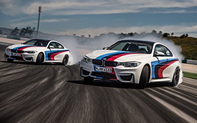 4k, BMW M4, F82, drift, BMW M, racing cars, racing track, BMW M4 drift, BMW Motorsport, M4 tuning, BMW