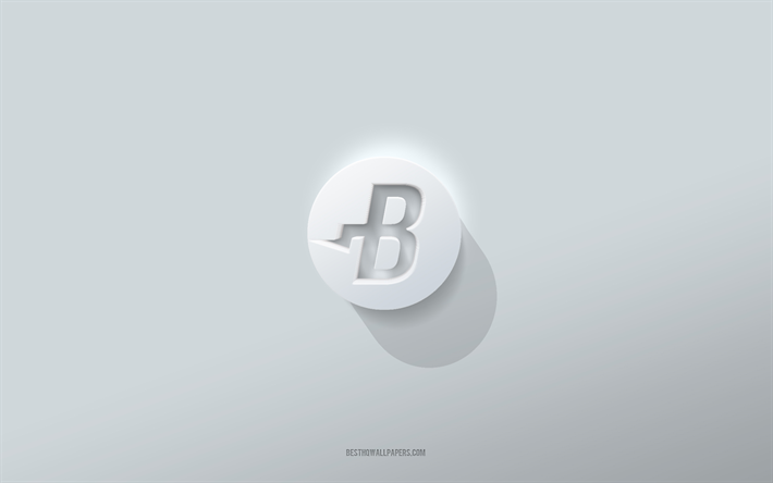 Burstcoin logo, white background, Burstcoin 3d logo, 3d art, Burstcoin, 3d Burstcoin emblem, creative art, Burstcoin emblem