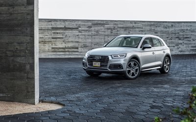 Audi Q5, 2017, Silver Q5, crossover, German cars, Audi