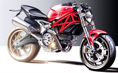Ducati Monster 1200, Sport, v&#233;lo, v&#233;lo-terrain du v&#233;hicule, frais de moto, italien de motos, Ducati