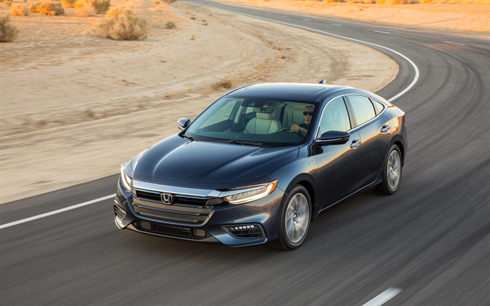 4k, Honda Insight, yol, 2019 arabalar, motion blur, Japon arabaları, Honda