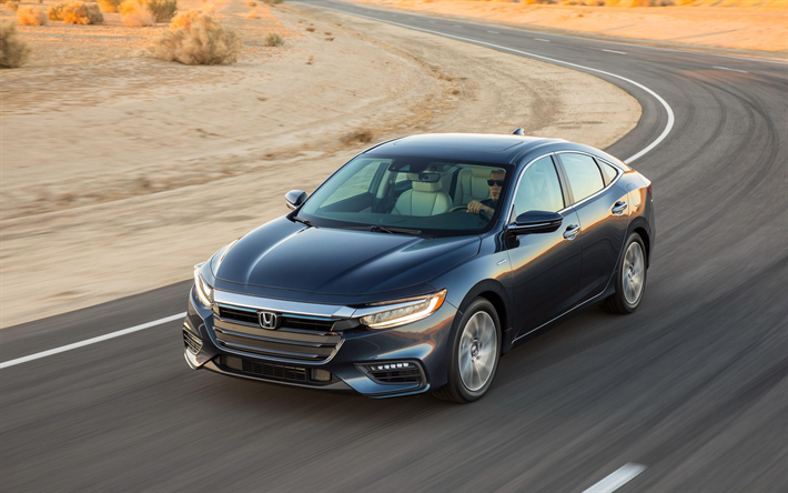 4k, Honda Insight, estrada, 2019 carros, borr&#227;o de movimento, carros japoneses, Honda