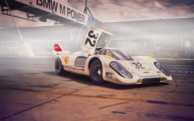 Porsche 917K, racing cars, spotscars, raceway, supercars, Porsche
