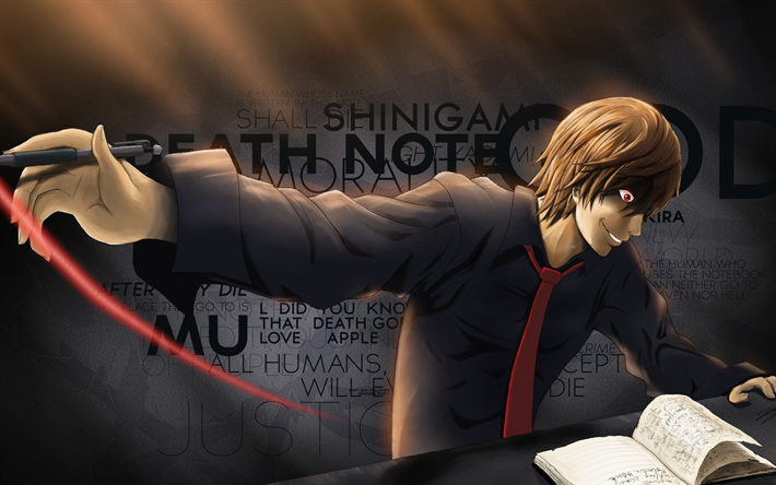 Yagami Light, notebook, L Lawliet, manga, Death Note