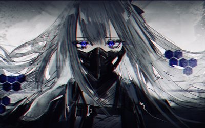 Ak-12, mask, manga, art, Girls Frontline