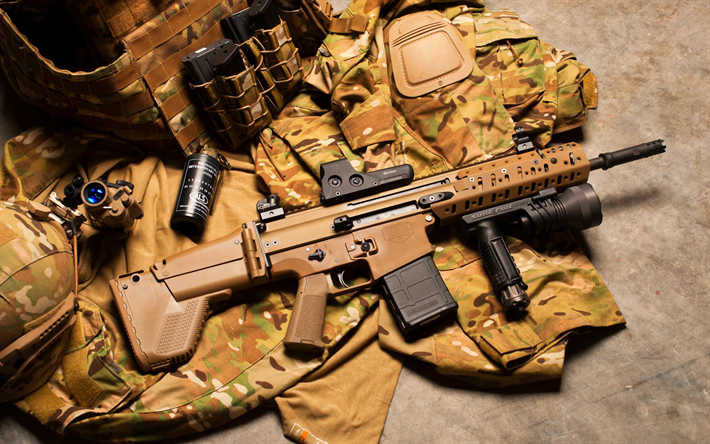 FN SCAR, 4k, rynn&#228;kk&#246;kiv&#228;&#228;ri, armeijan ammukset, FN Herstal