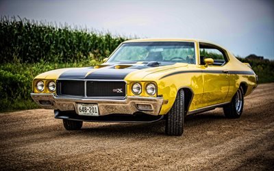 Buick GSX 455, HDR, 1970 voitures, voitures r&#233;tro, muscle cars, 1970 Buick GSX 455, voitures am&#233;ricaines, Buick