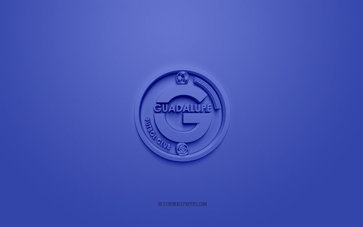 Guadalupe FC, شعار 3D الإبداعية, الخلفية الزرقاء, Liga FPD, 3d شعار, نادي كرة القدم الكوستاريكي, سان خوسيه, كوستا ريكا, كرة القدم, Guadalupe FC شعار 3D