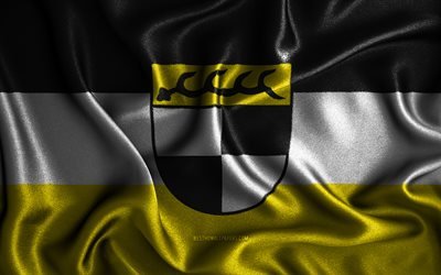 علم Balingen, 4 ك, أعلام متموجة من الحرير, المدن الألمانية, أعلام النسيج, يوم Balingen, فن ثلاثي الأبعاد, بالينغين, أوروبا, مدن ألمانيا, علم Balingen 3D, ألمانيا