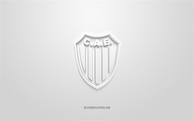 Estudiantes de Buenos Aires, luova 3D-logo, valkoinen tausta, Argentiinan jalkapallojoukkue, Primera B Nacional, Buenos Aires, Argentiina, 3d-taide, jalkapallo, Estudiantes de Buenos Aires 3d-logo, CA Estudiantes