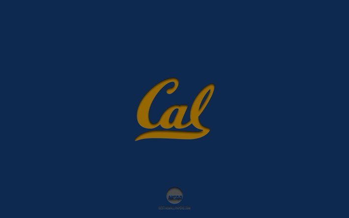 California Golden Bears, bl&#229; bakgrund, amerikansk fotbollslag, California Golden Bears-emblem, NCAA, Kalifornien, USA, amerikansk fotboll, California Golden Bears-logotyp