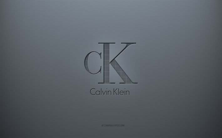 Calvin Klein logo, gray creative background, Calvin Klein emblem, gray paper texture, Calvin Klein, gray background, Calvin Klein 3d logo