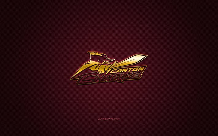Canton Charge, Amerikan basketbol kul&#252;b&#252;, sarı logo, bordo karbon fiber arka plan, NBA G Ligi, basketbol, Ohio, ABD, Canton Charge logosu