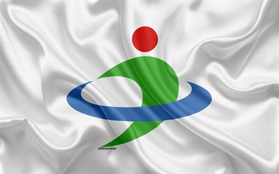 Lipun Uruma, 4k, kaupunki japanissa, silkki tekstuuri, Uruma lippu, Japani, japanin kaupungeissa, art, Aasiassa, Okinawan Prefektuuri, Ur minun