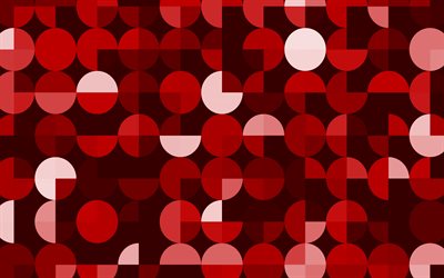 roter retro-kreishintergrund, rote retro-abstraktion, hintergrund mit roten kreisen, retro-hintergrund, rote kreisabstraktion