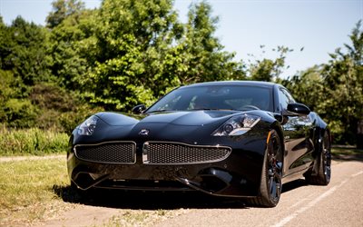 Karma Revero, 2017, sports sedan, luxury cars, black Revero, Karma