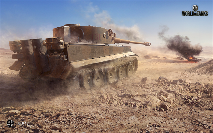 World of Tanks, Tiger 131, WoT, &#193;frica, desierto, tanque alem&#225;n