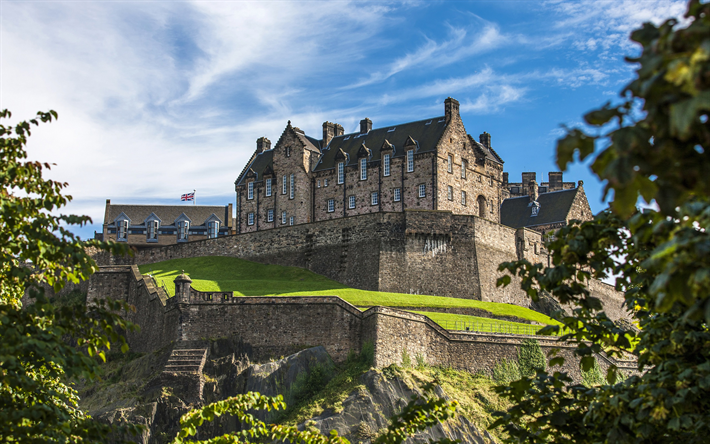 Edinburgh Castle, Ancient fortress, Landmark, Edinburgh, Scotland