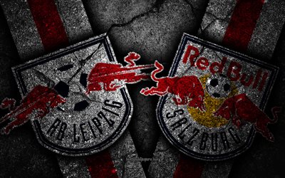 RB Leipzig vs Red Bull Salzburg, UEFA Europa League, Group Stage, Round 1, creative, RB Leipzig FC, Red Bull Salzburg FC, black stone