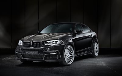 BMW X6M, Hamann, F86, 2018, exterior, luxury sports SUV, tuning X6, new black X6M, German cars, BMW