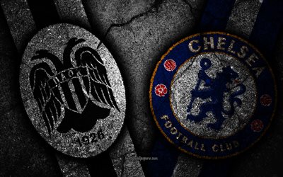 PAOK vs Chelsea, UEFA Europa League, Group Stage, Round 1, creative, PAOK FC, Chelsea FC, black stone