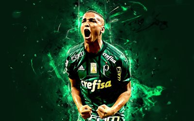 Deyverson, abstract art, Brazilian footballer, SE Palmeiras, soccer, Brazilian Serie A, football, neon lights, Palmeiras FC, Brazil