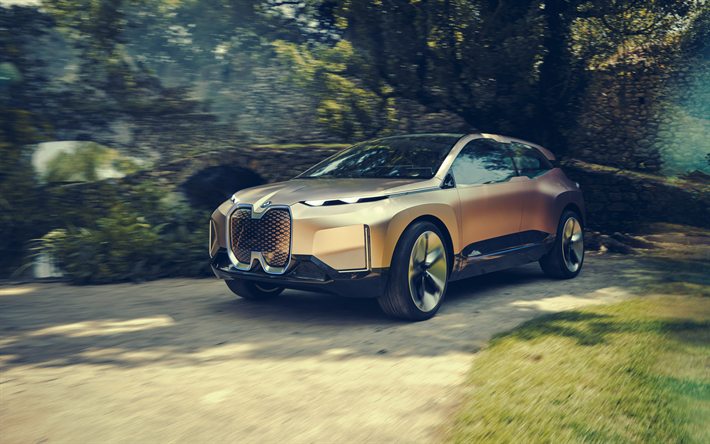 BMW Vision iNext, 2018, 4k, front view, exterior, electric crossover concept, luxury crossover, electric car, BMW