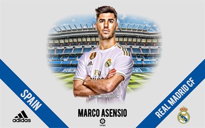 Marco Asensio, Real Madrid, portrait, Spanish footballer, Midfielder, La Liga, Spain, Real Madrid footballers 2020, football, Santiago Bernabeu