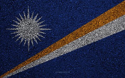 Lippu Marshall Islands, asfaltti rakenne, lippu asfaltilla, Marshallinsaarten lippu, Oseania, Marshall Islands, liput Oseania maissa