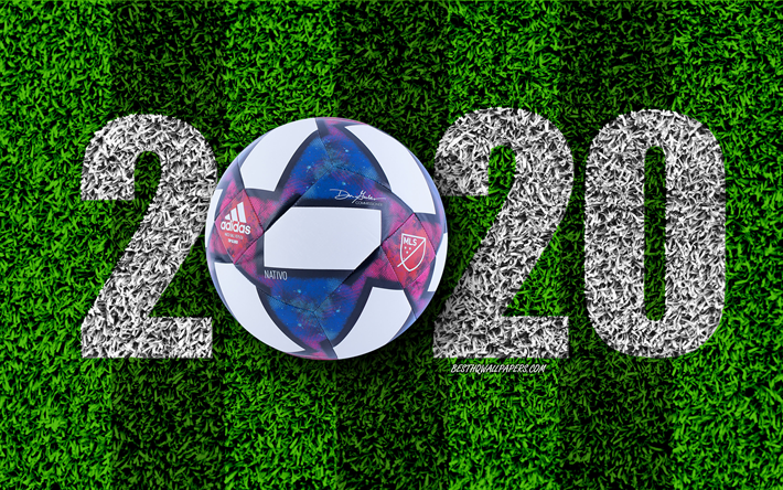 Descargar fondos de pantalla Nativo Questra, 2020 balón oficial de Año de conceptos, de la MLS, estados UNIDOS, campo de fútbol, Nuevo Año 2020, de la MLS 2019 bola