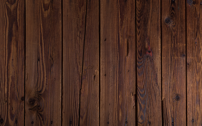 垂直板, 4k, 茶褐色の木製の質感, 木の背景, 木製の質感, 茶褐色の木製ボード, 木板, 茶色の背景