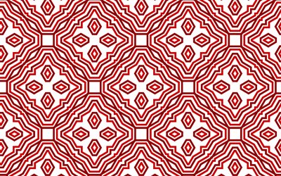 Red ornament texture, retro background, Red retro texture, seamless texture, texture with ornaments