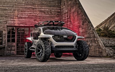 Audi AI Trail Quattro Concept, 2019, 4K, exterior, self-driving EV concept, front view, electric SUV, German cars, Audi