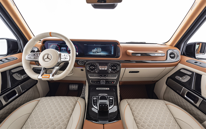 Download Wallpapers 19 Brabus G V12 900 Interior Inside View Mercedes Benz G Class Brabus Luxurious Interior German Cars Mercedes For Desktop Free Pictures For Desktop Free