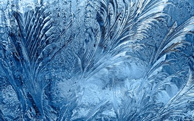 frosty patrones de cristal, escarcha, helado de vidrio texturas, helada, texturas, vaso con hielo
