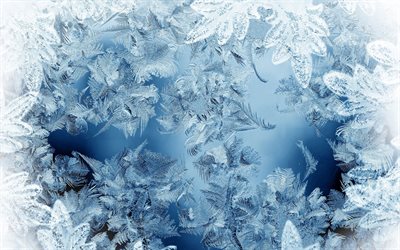 frosty modelli di vetro, macro, gelido vetro texture, brina, brina texture, vetro con ghiaccio