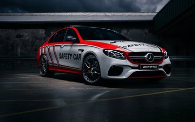 Mercedes E63 AMG S 4MATIC, 4k, auto sportive, 2018 auto, safety car, Mercedes