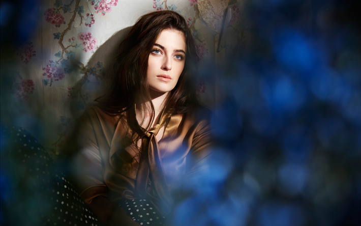 Millie Brady, 4k, actrice anglaise, brunette, beaut&#233;, Hollywood